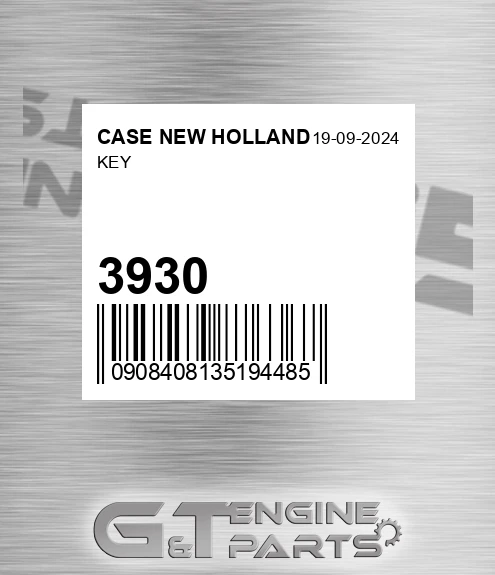 3930 Key for CASE NEW HOLLAND