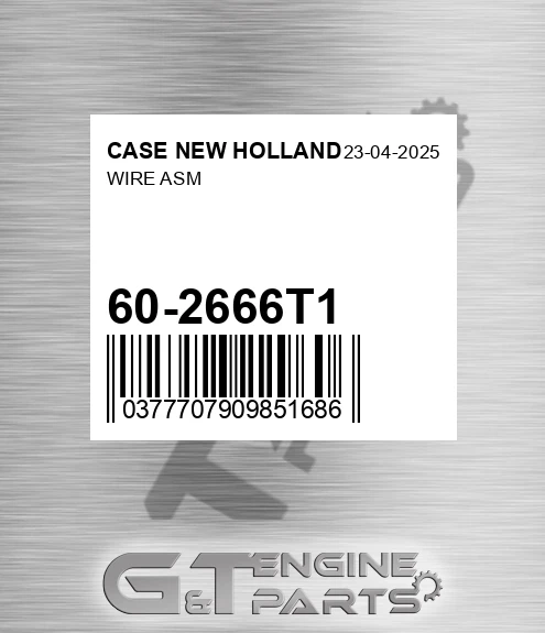 60-2666T1 Wire Asm for CASE NEW HOLLAND