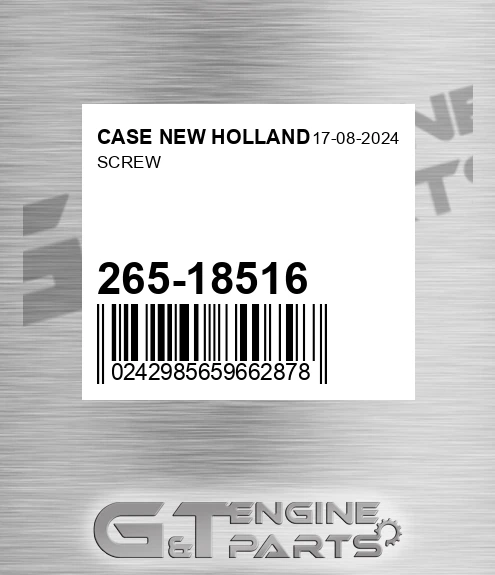 265-18516 Screw for CASE NEW HOLLAND