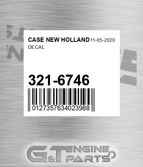 321-6746 Decal for CASE NEW HOLLAND