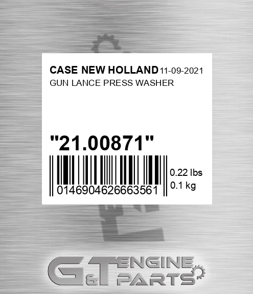 21,00871 Gun Lance Press Washer for CASE NEW HOLLAND