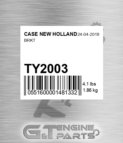 TY2003 CASE NEW HOLLAND Brkt