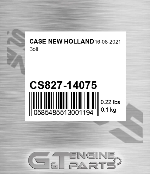 CS827-14075 Bolt for CASE NEW HOLLAND