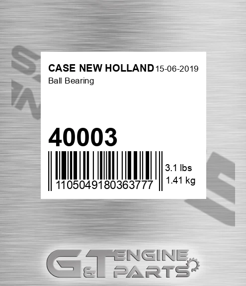 40003 CASE NEW HOLLAND Ball Bearing