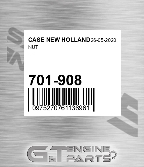 701-908 Nut for CASE NEW HOLLAND