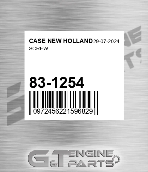 83-1254 Screw for CASE NEW HOLLAND