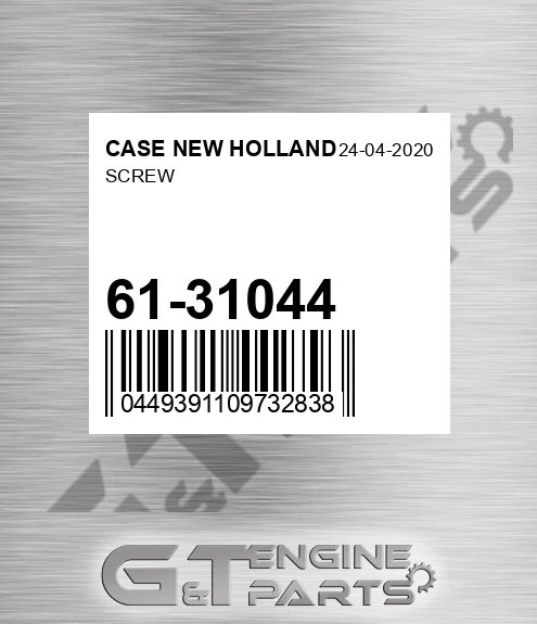 61-31044 Screw for CASE NEW HOLLAND