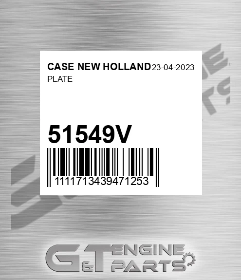 51549V CASE NEW HOLLAND Plate