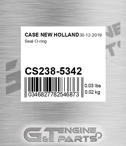 CS238-5342 Seal O-ring for CASE NEW HOLLAND