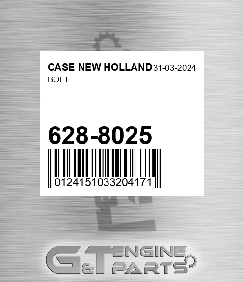 628-8025 Bolt for CASE NEW HOLLAND