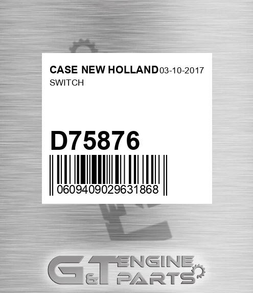 D75876 Switch for CASE NEW HOLLAND