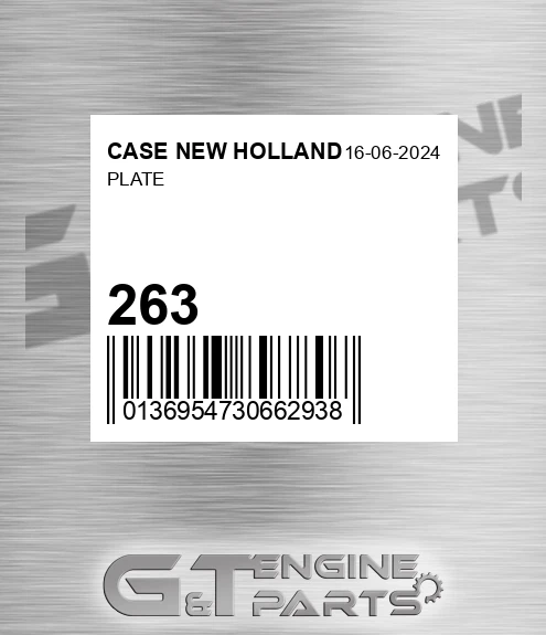 263 CASE NEW HOLLAND Plate
