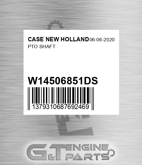 W14506851DS Pto Shaft for CASE NEW HOLLAND