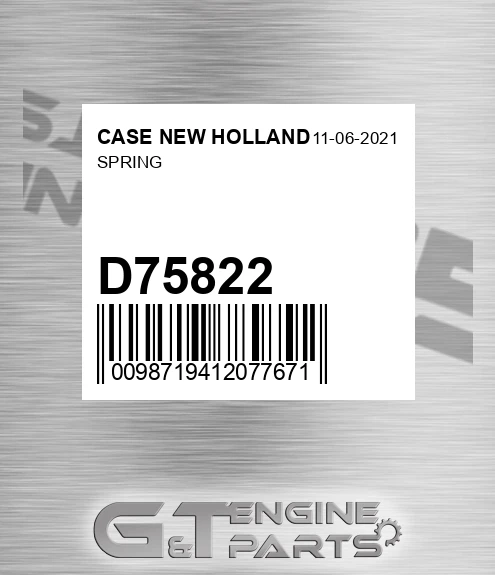 D75822 Spring for CASE NEW HOLLAND