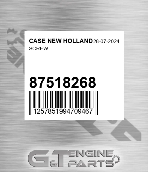 87518268 Screw for CASE NEW HOLLAND