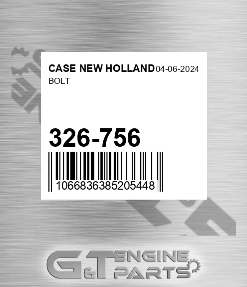 326-756 Bolt for CASE NEW HOLLAND
