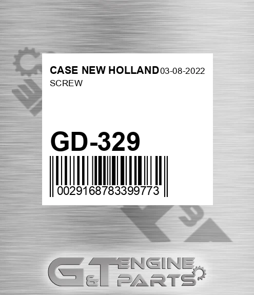 GD-329 Screw for CASE NEW HOLLAND