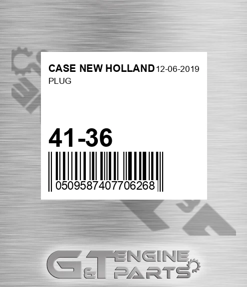 41-36 Plug for CASE NEW HOLLAND
