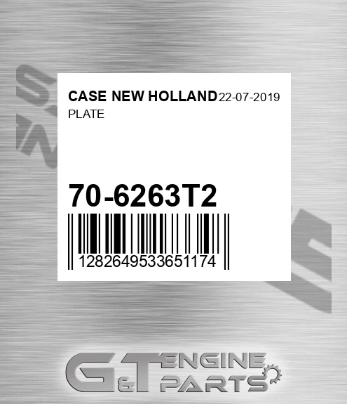70-6263T2 Plate for CASE NEW HOLLAND