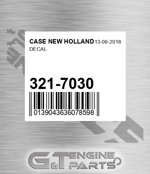 321-7030 Decal for CASE NEW HOLLAND