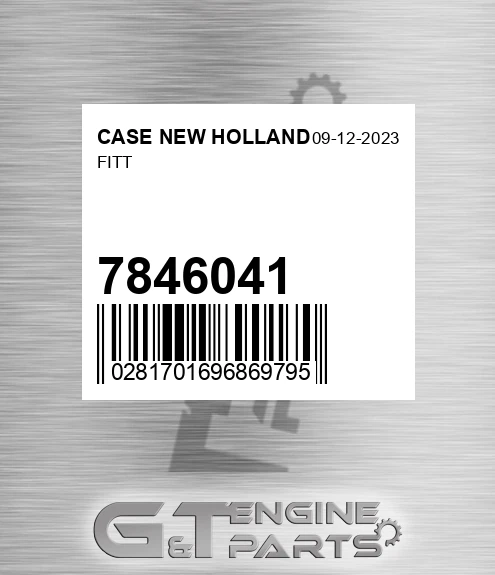 7846041 Fitt for CASE NEW HOLLAND