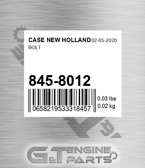 845-8012 Bolt
