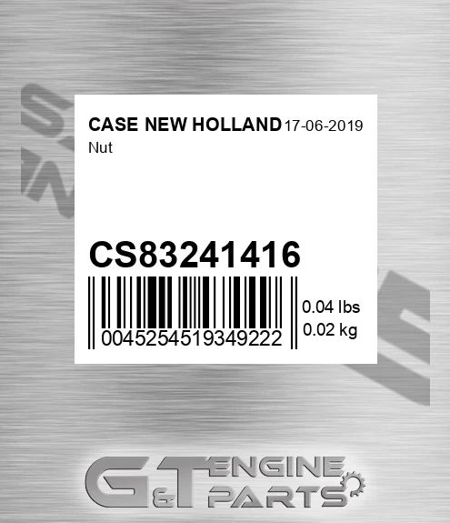 CS83241416 Nut for CASE NEW HOLLAND