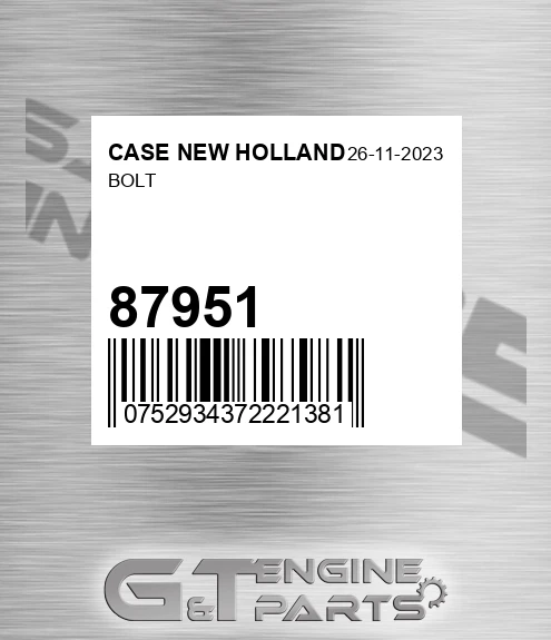 87951 Bolt for CASE NEW HOLLAND
