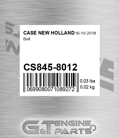 CS845-8012 Bolt