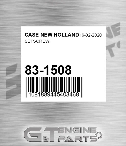 83-1508 Setscrew for CASE NEW HOLLAND