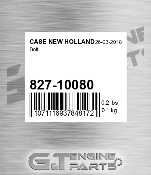 827-10080 Bolt