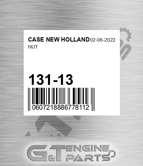 131-13 Nut for CASE NEW HOLLAND