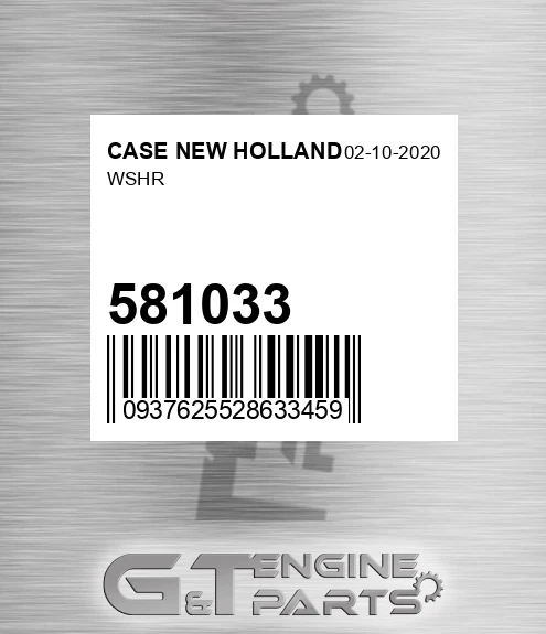 581033 Wshr for CASE NEW HOLLAND