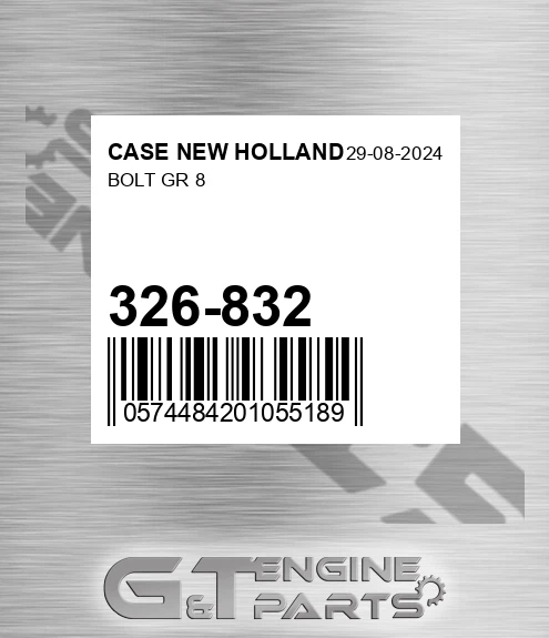 326-832 Bolt Gr 8 for CASE NEW HOLLAND