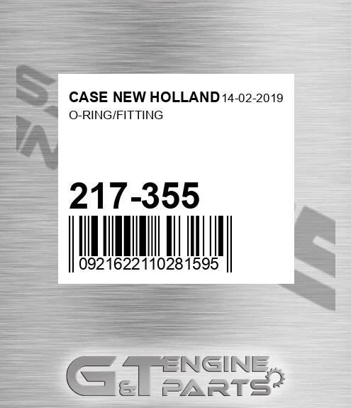 217-355 O-ring/fitting for CASE NEW HOLLAND