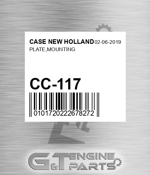 CC-117 Plate,mounting for CASE NEW HOLLAND