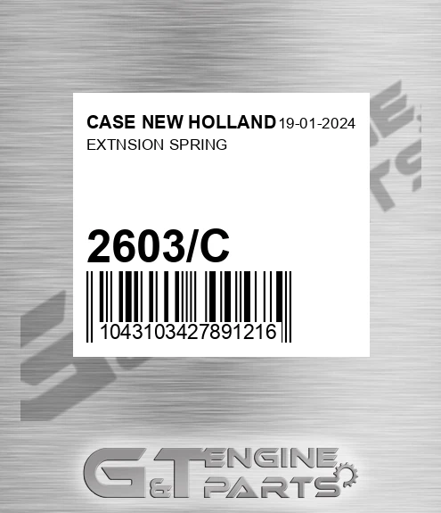 2603/C Extnsion Spring for CASE NEW HOLLAND