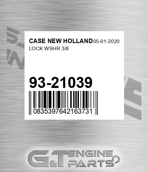 93-21039 Lock Wshr 3/8 for CASE NEW HOLLAND