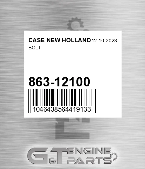 863-12100 Bolt for CASE NEW HOLLAND