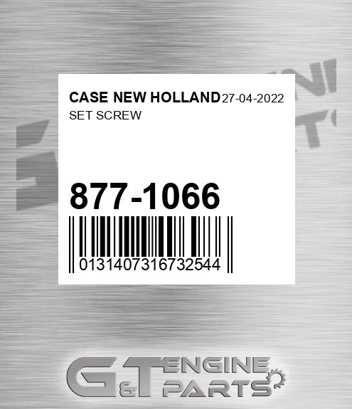 877-1066 Set Screw for CASE NEW HOLLAND