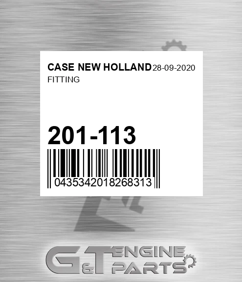 201-113 Fitting for CASE NEW HOLLAND