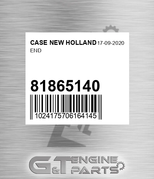 81865140 End for CASE NEW HOLLAND