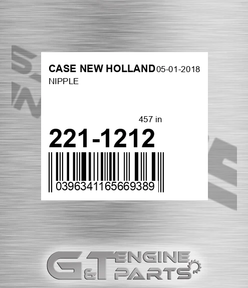 221-1212 Nipple for CASE NEW HOLLAND