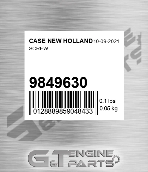 9849630 Screw for CASE NEW HOLLAND