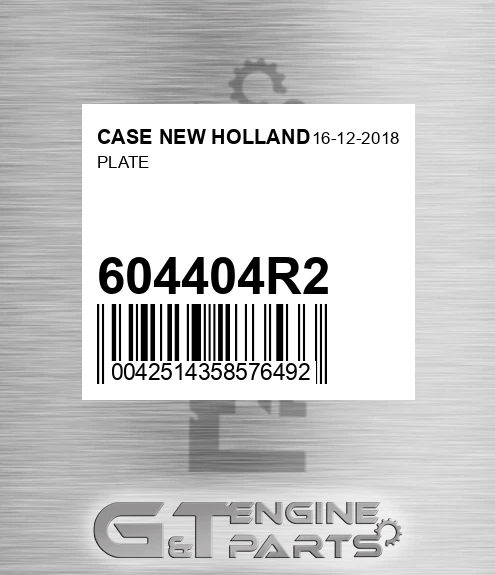 604404R2 Plate for CASE NEW HOLLAND