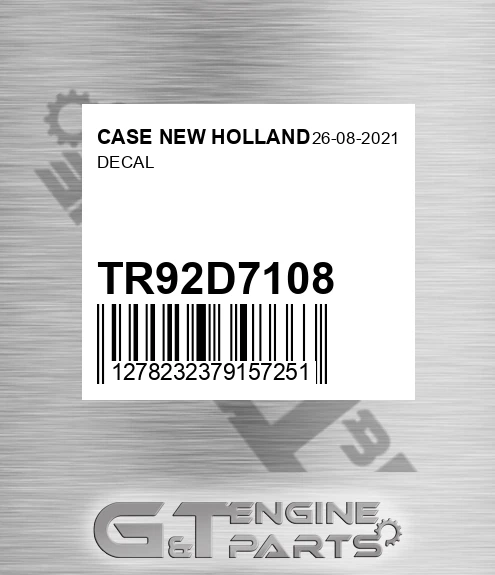 TR92D7108 Decal for CASE NEW HOLLAND