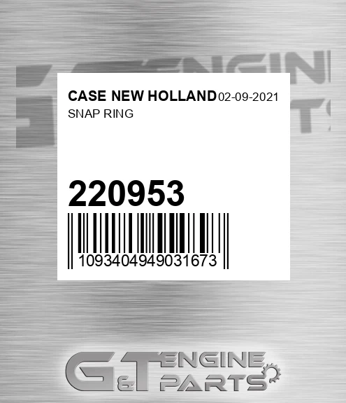 220953 Snap Ring for CASE NEW HOLLAND
