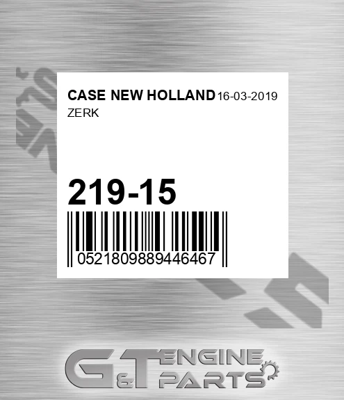 219-15 Zerk for CASE NEW HOLLAND