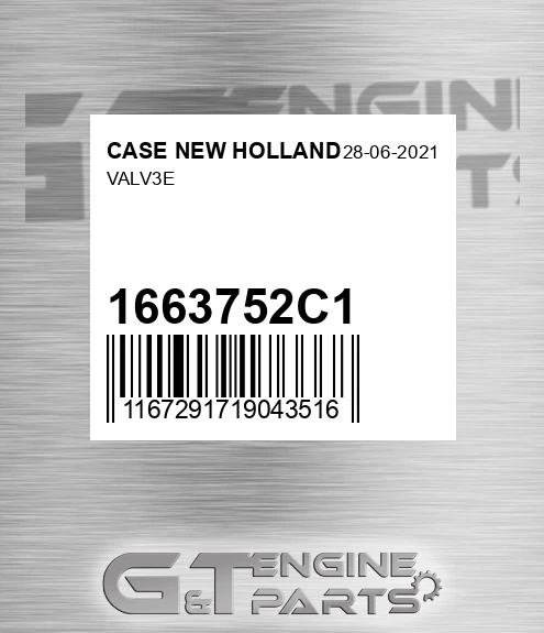 1663752C1 CASE NEW HOLLAND Valv3e