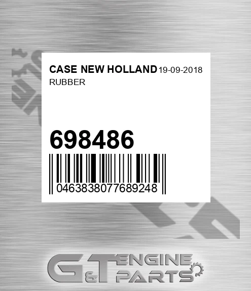 698486 Rubber for CASE NEW HOLLAND